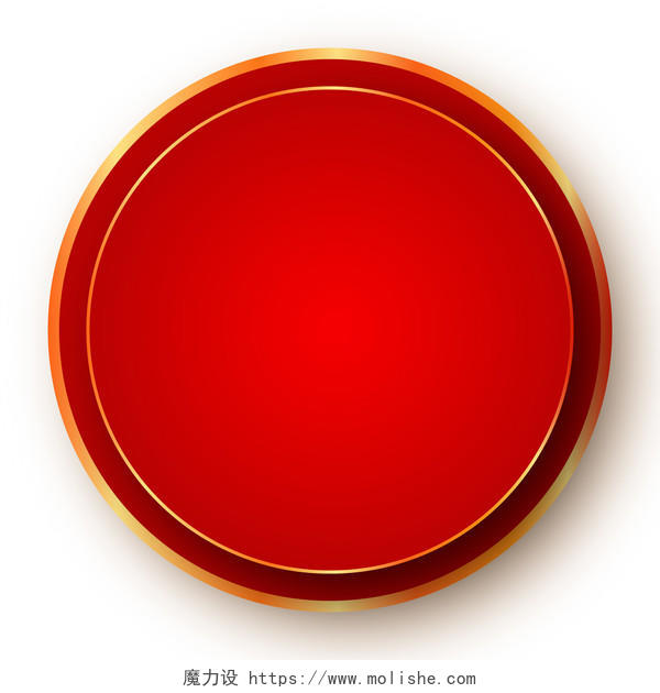红色圆形边框新年矢量素材